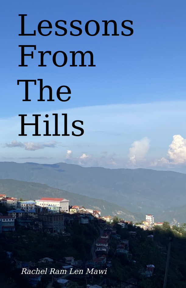 Cover of "Letters From THe Hills", depicting the title and author name over a photo of hills on a clear sky day
